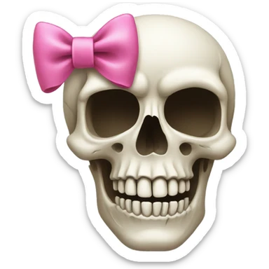 Skull with a pink bow sticker