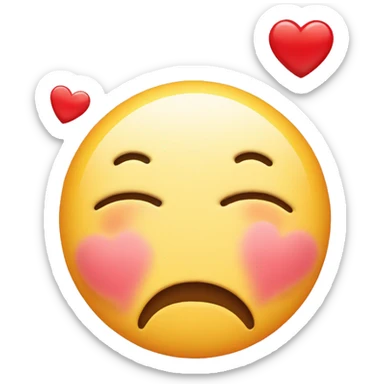 Blushed smiley face with heart kiss sticker