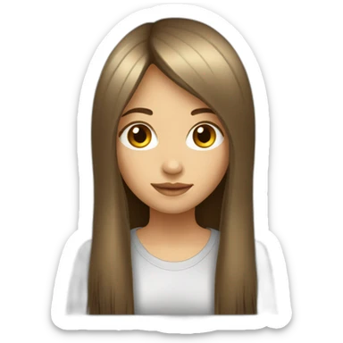 dark-brown-long-hair-fringe-girl-with-black-eyes Download emoji sticker