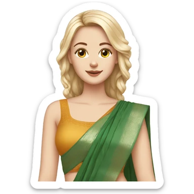 White girl with saree sticker