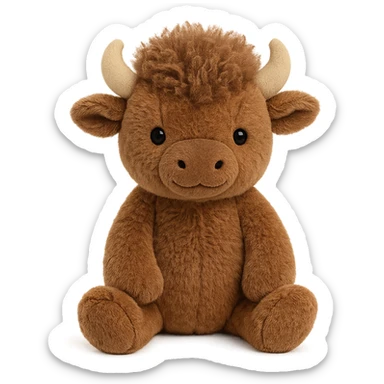 cute baby bison jellycat stuffed plushie sticker