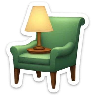 a chair with a lamp attached to it sticker