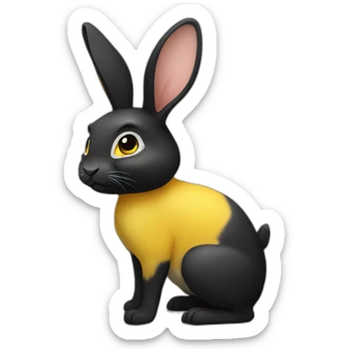 Black and yellow rabbit sticker