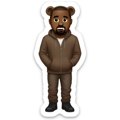 Kanye West in a teddy bear suit  sticker