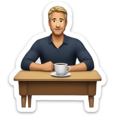 The coach from tv show friends with maybe a coffee table and coffee on jg sticker