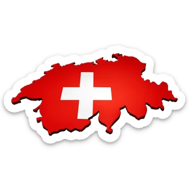Swiss-American flag within the map of Switzerland sticker
