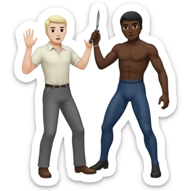 A white guy whipping a black guy sticker