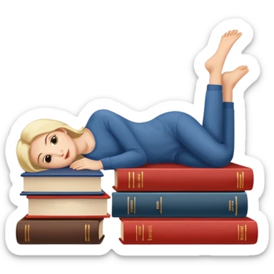 books scattered full body over it  sticker