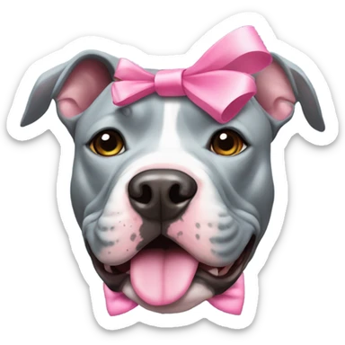 Blue nose pitbull with pink bows sticker
