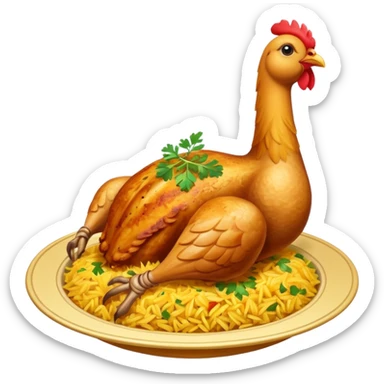 Karachi chicken Biryani emoji with leg piece  sticker