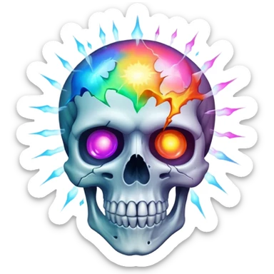 Skull with mind blowing sticker