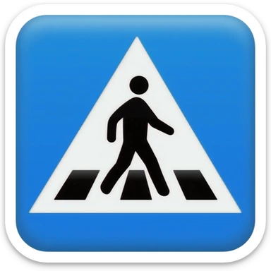 an emoji with a pedestrian crossing sticker