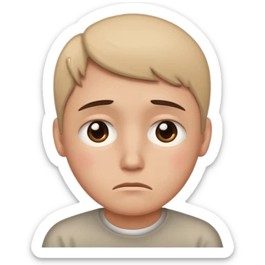 sad and lonley person just face, not hair sticker