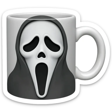 Ghostface's coffee mug sticker