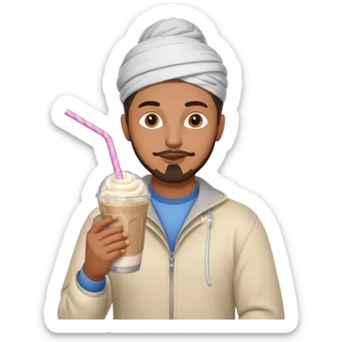 muslim man drinking milkshake sticker