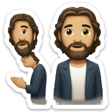 Señor Jesucristo barba y cabello dorado  sticker