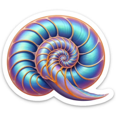 a colorful cute nautilus with feet that looks like it is swimming sticker