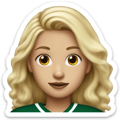 Blonde girl wearing Dallas Stars jersey sticker