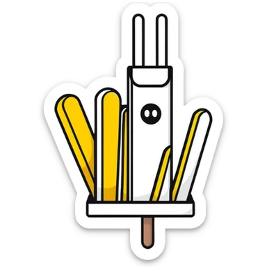 cartoon style wall nail emoji, bold lines, playful and simple sticker