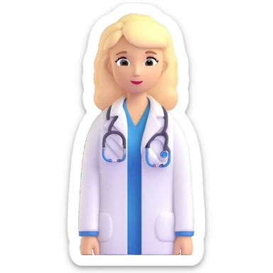 blonde woman doctor with medical symbols sticker