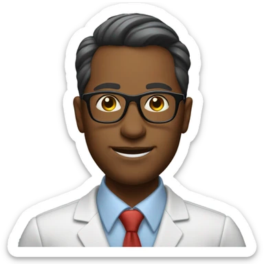 Teacher with slicked back hair and glasses sticker