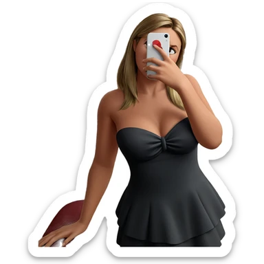 girl in strapless dress indoors sticker