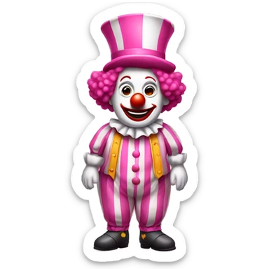 Pink full body circus clown sticker