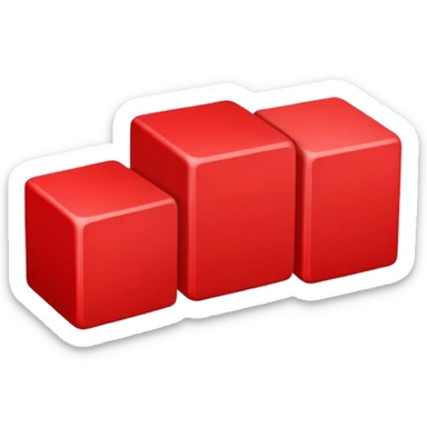 Make three red blocks two richt and left are the same, they are longer than higher the middle one is higher than longer. sticker