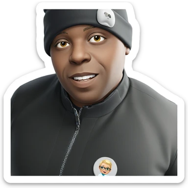 smiling boy in black jacket sticker