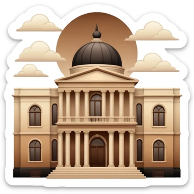 Brown-beige-black-white-gradients Vintage academia aesthetic scenery  sticker