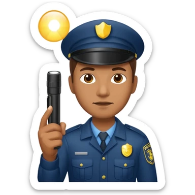 Security Guard with Flashlight left sticker