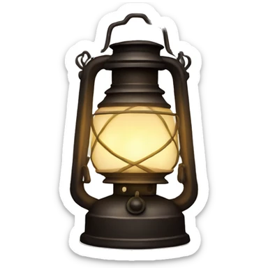 A glowing, old-fashioned lantern  sticker