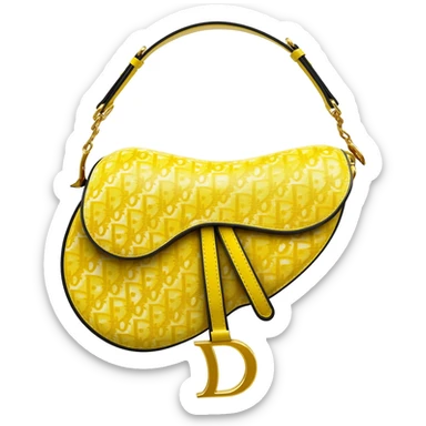 yellow dior printed saddle bag sticker