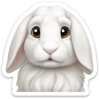 white lop bunny sticker