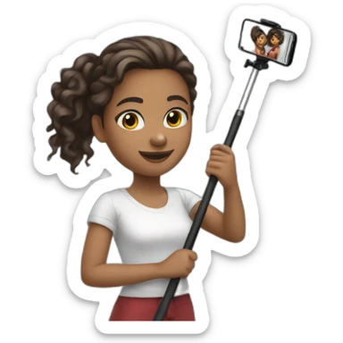 girl-grabbing-selfie-stick sticker