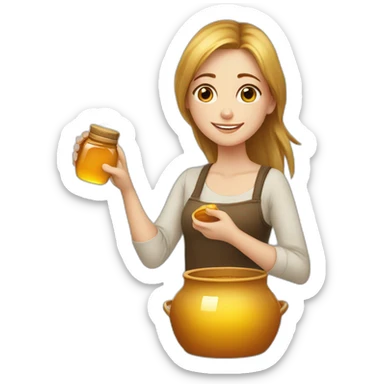 Beauty-caucasian-full-body-Girl and the pot honey sticker