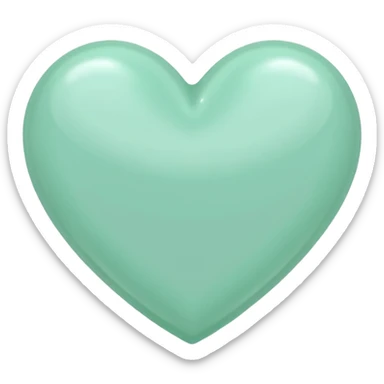 Mint green heart sticker