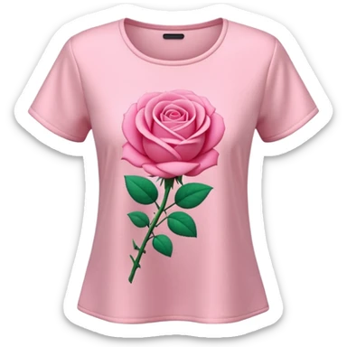 A 3D cartoon rose-pink women’s top with short sleeves, soft fabric texture, gentle lighting, isolated on plain background. sticker