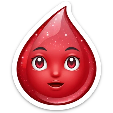 Ruby glitter RED sticker