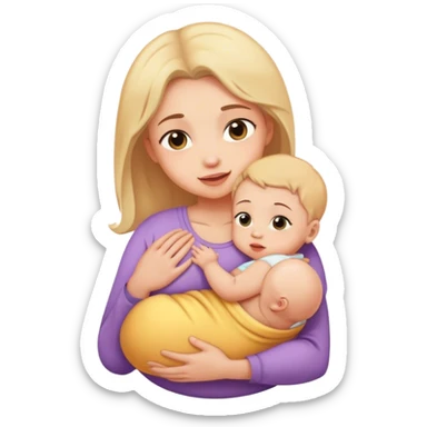 A baby in mother's arms sticker