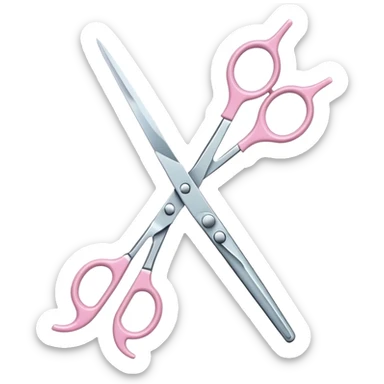 hairdressing scissors with pastel pink handles sticker