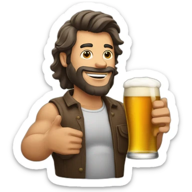 Irone man qui boit une biere sticker