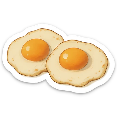 ghibli style fried eggs sticker