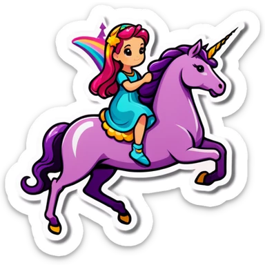 Aquarius amethyst ride a unicorn sticker