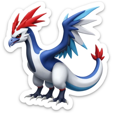 Yveltal-Lugia-Silvally-Fakémon-hybrid-creature (full body)  sticker