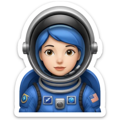 woman,  astronaut, blue and black design sticker