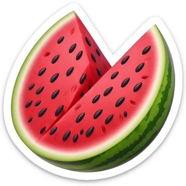 an emoji of an open watermelon but with purple rind instead of green rind sticker