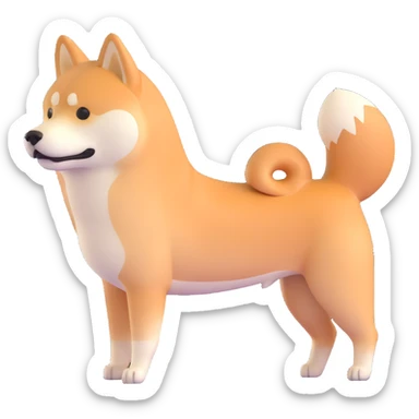 shiba inu thin sticker