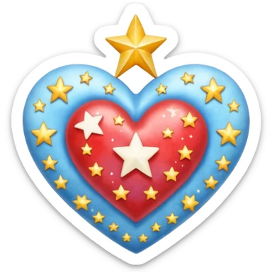 corazon celeste con estrellas sticker