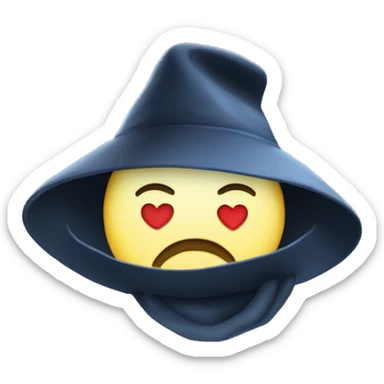 Full moon with a heart and a hat sticker